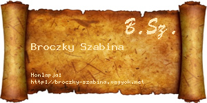 Broczky Szabina névjegykártya